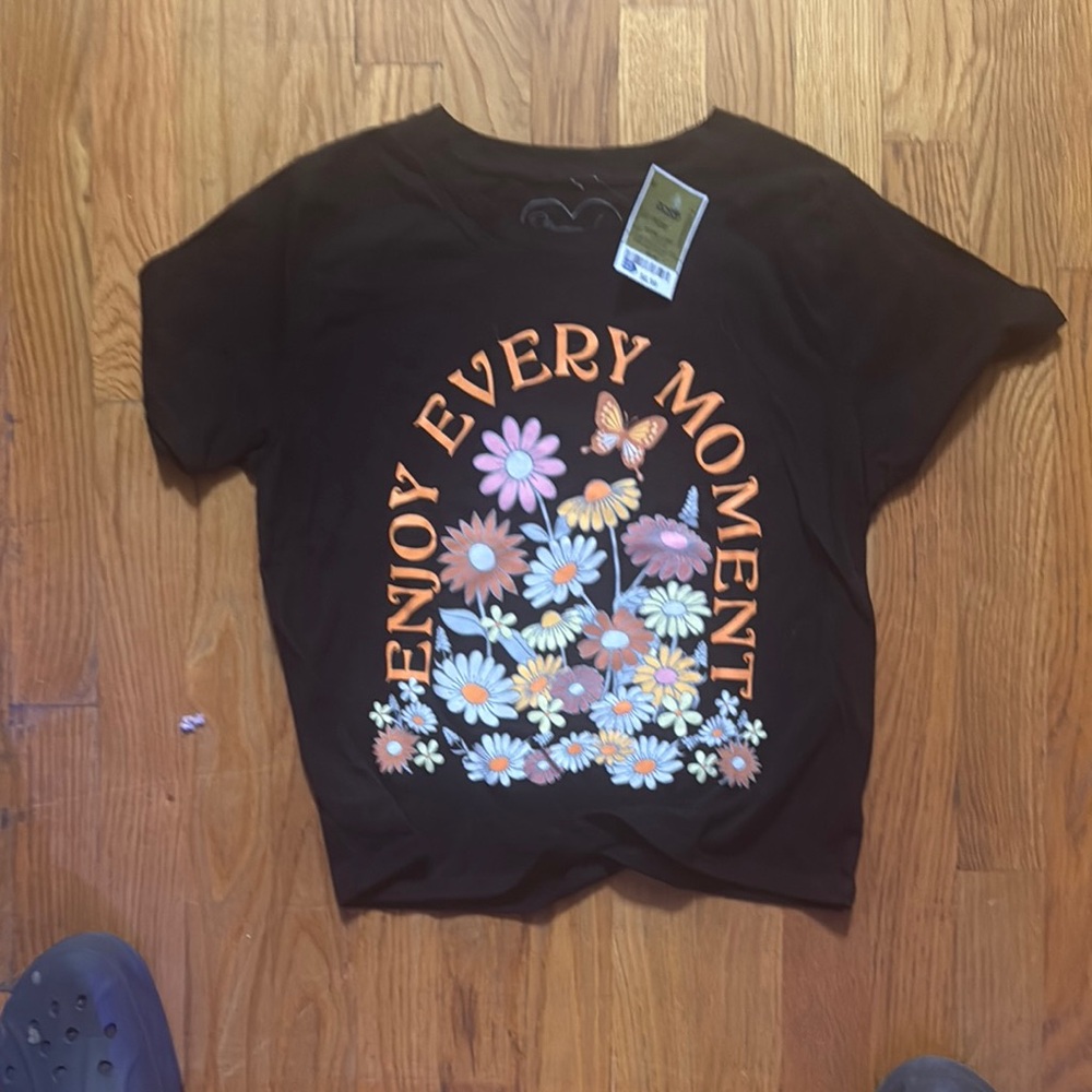 Black Graphic Tee - Enjoy Every Moment